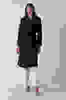 Lacivert Kol Bağlamalı Seyyar Kuşaklı Uzun Kaşe Kaban 41630051.02 Lacivert