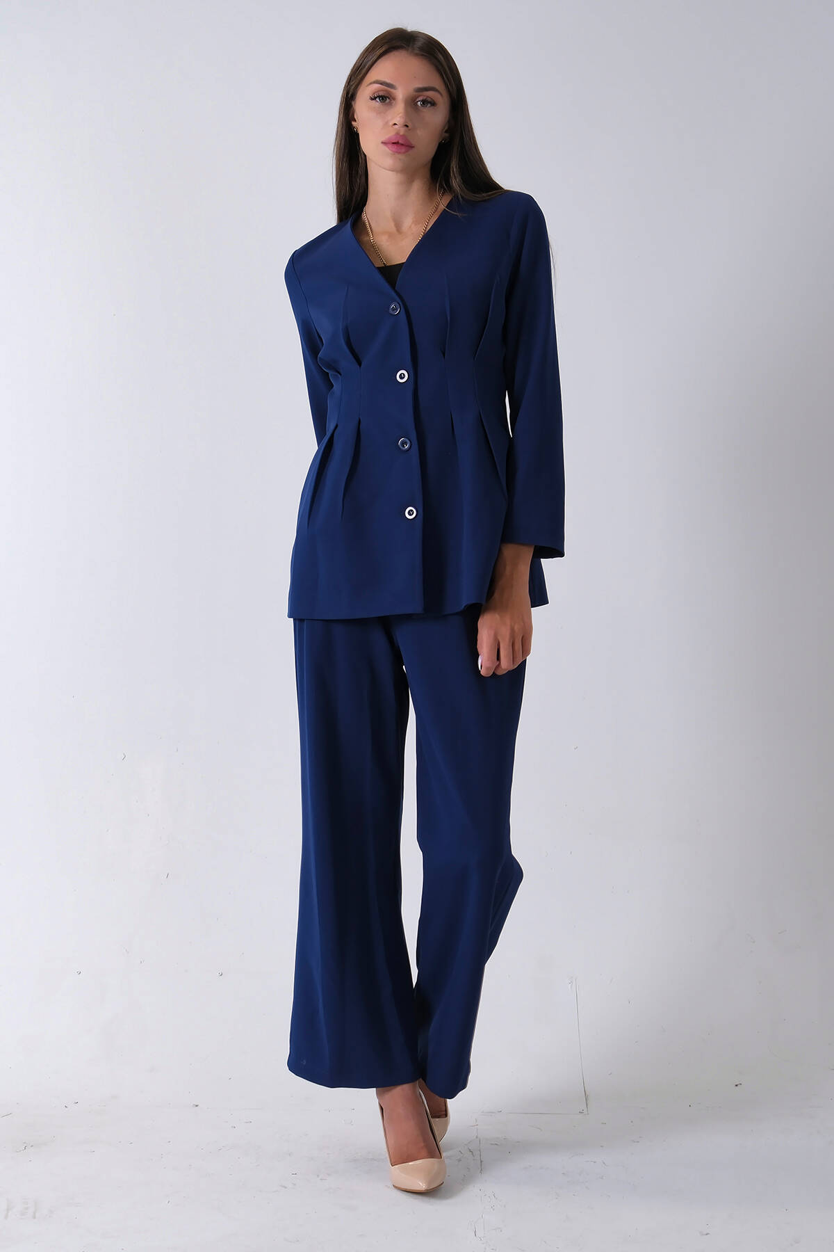 Lacivert Önü 4 Düğme Kapamalı Pantolonlu Takım 4592261.02 Lacivert