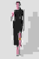 Lacivert Önü Taş Detaylı Yırtmaçlı Tüy Detaylı Abiye 9705402.02 