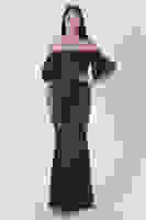 Lacivert Pul Payetli Balon Kol Abiye 9705296.02 