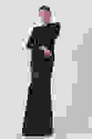 Lacivert Pul Payetli ve Tüy Detaylı Tesettür Abiye 6502490.02 