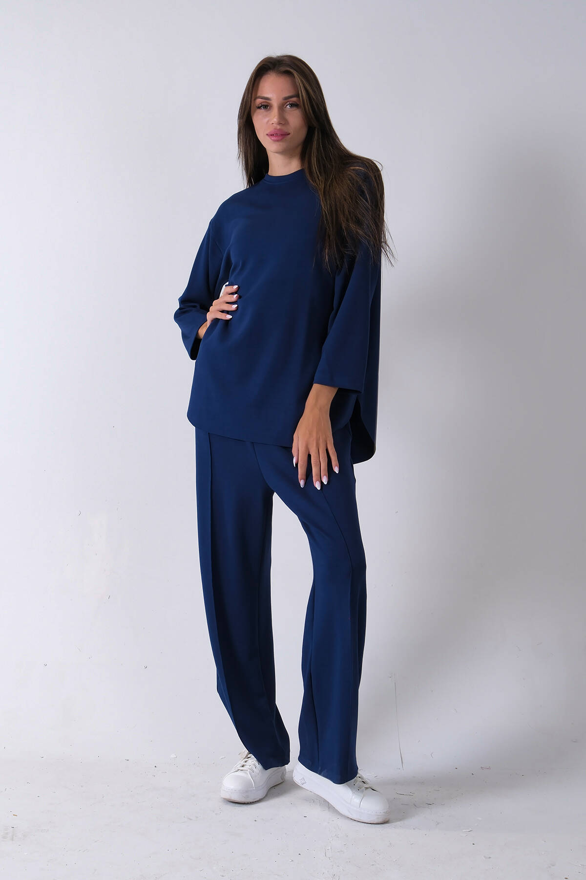 Lacivert Rahat Kumaş Basic Pantolonlu Takım 31040630.02 Lacivert