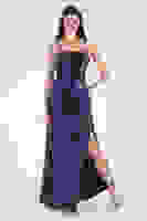 Lacivert Sırtı Bağlamalı Yırtmaçlı Abiye 4522018.02 Lacivert