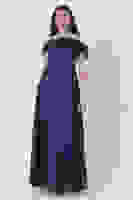 Lacivert Taş Askılı Düşük Kol Saten Abiye 0806118.02 