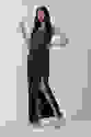 Lacivert Taş İşlemeli Straplez Yırtmaçlı Abiye 0801045.02 