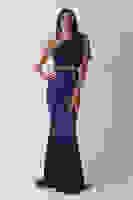 Lacivert Tek Omuz Drapeli Taş Detaylı Abiye 0801009.02 Lacivert