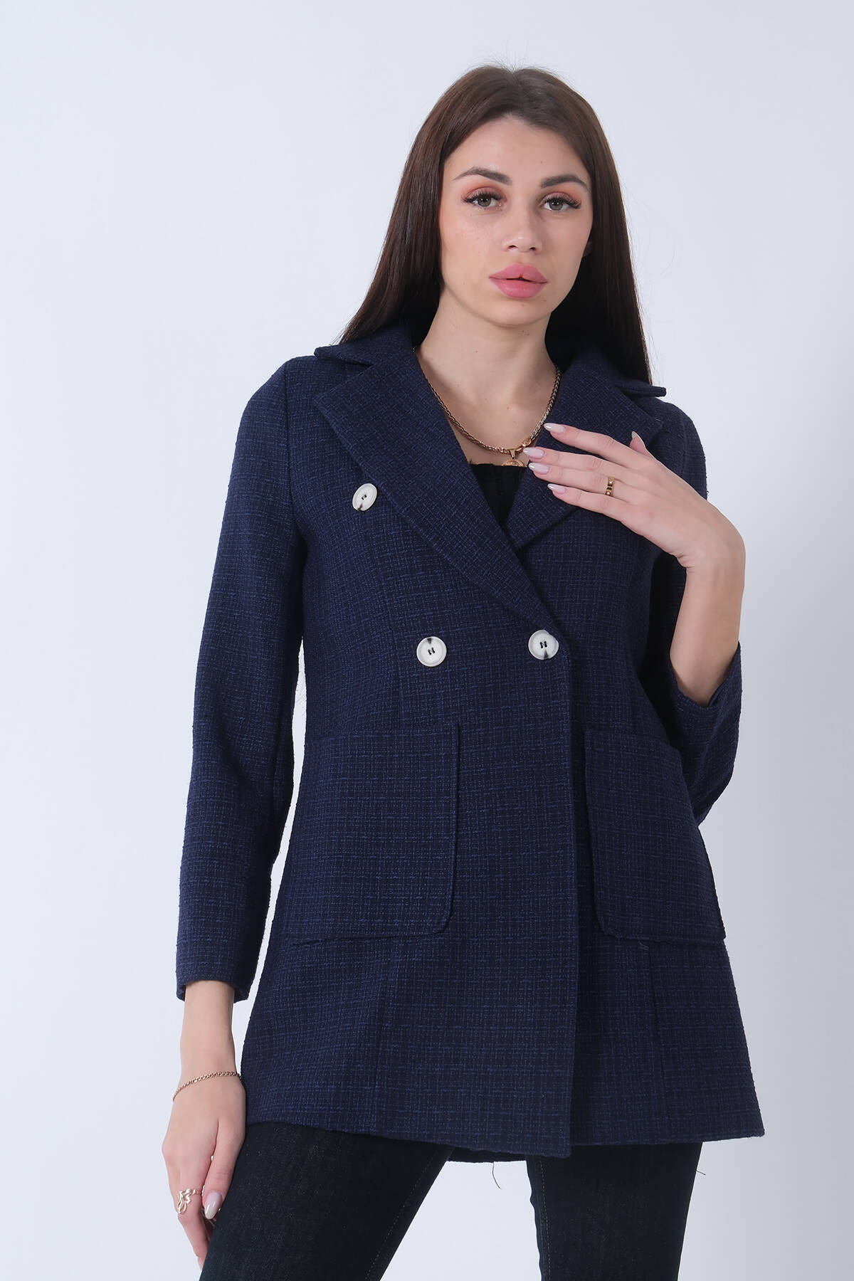 Lacivert Tüvid Kumaş Ceket 4595020.02 