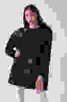 Lacivert Üzeri Yıldız Desenli Taş İşlemeli Cep Görünümülü Tunik 940170258.02 Lacivert