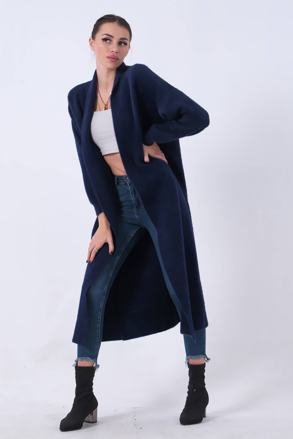 Lacivert Uzun Triko Hırka 46892476.02 - Ardanewline (1)