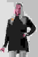 Lacivert Yaka ve Kolları Taş Detaylı Bisiklet Yaka Kazak 44530206.02 Lacivert