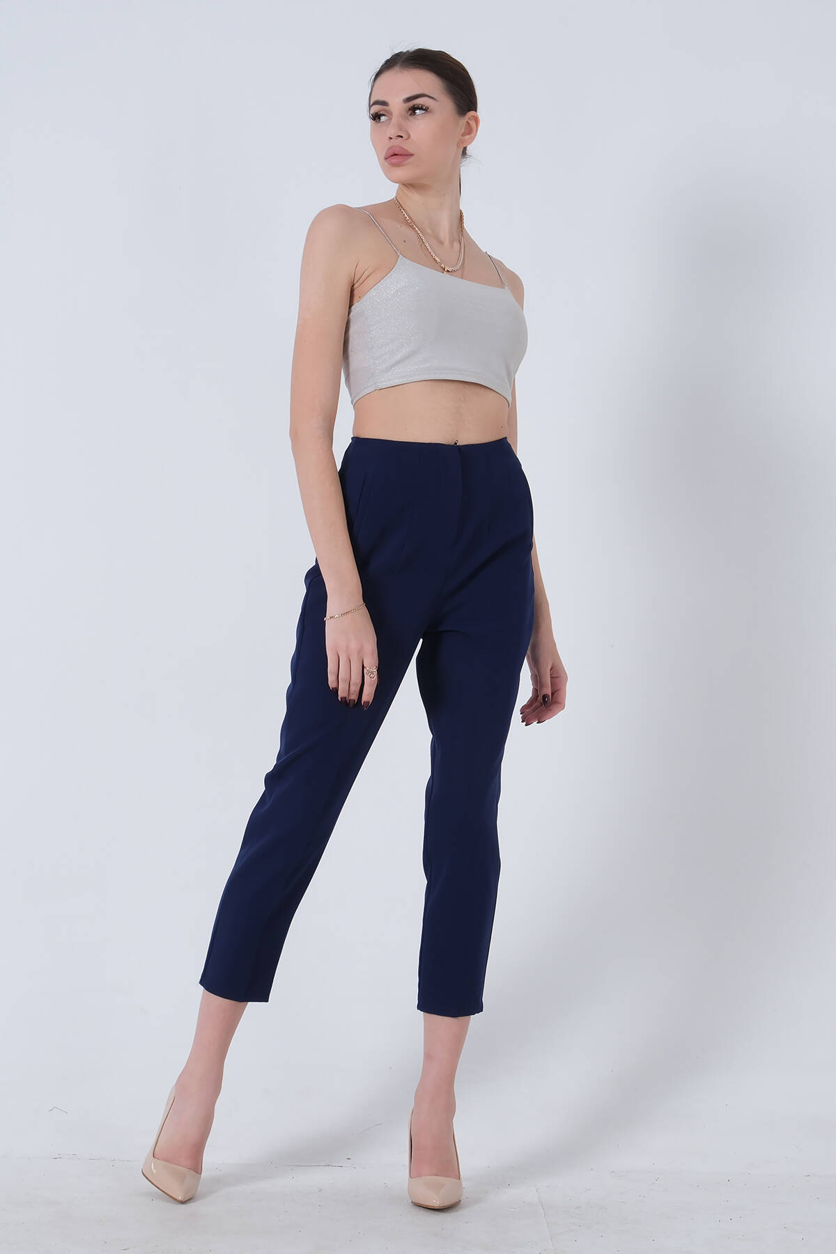 Lacivert Yüksek Bel Pantolon 03030062.02 