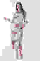 Lavanta Fırça Darbesi Desenli Modern Şık Elbise 0807769.333 