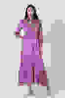 Lavanta Hakim Yaka Kemer Detaylı Elbise 4593265.333 