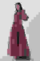 Lavanta Ön Göğüs Taş Detaylı Belden Bağlamalı Astarlı Tesettür Abiye 6502451.333 