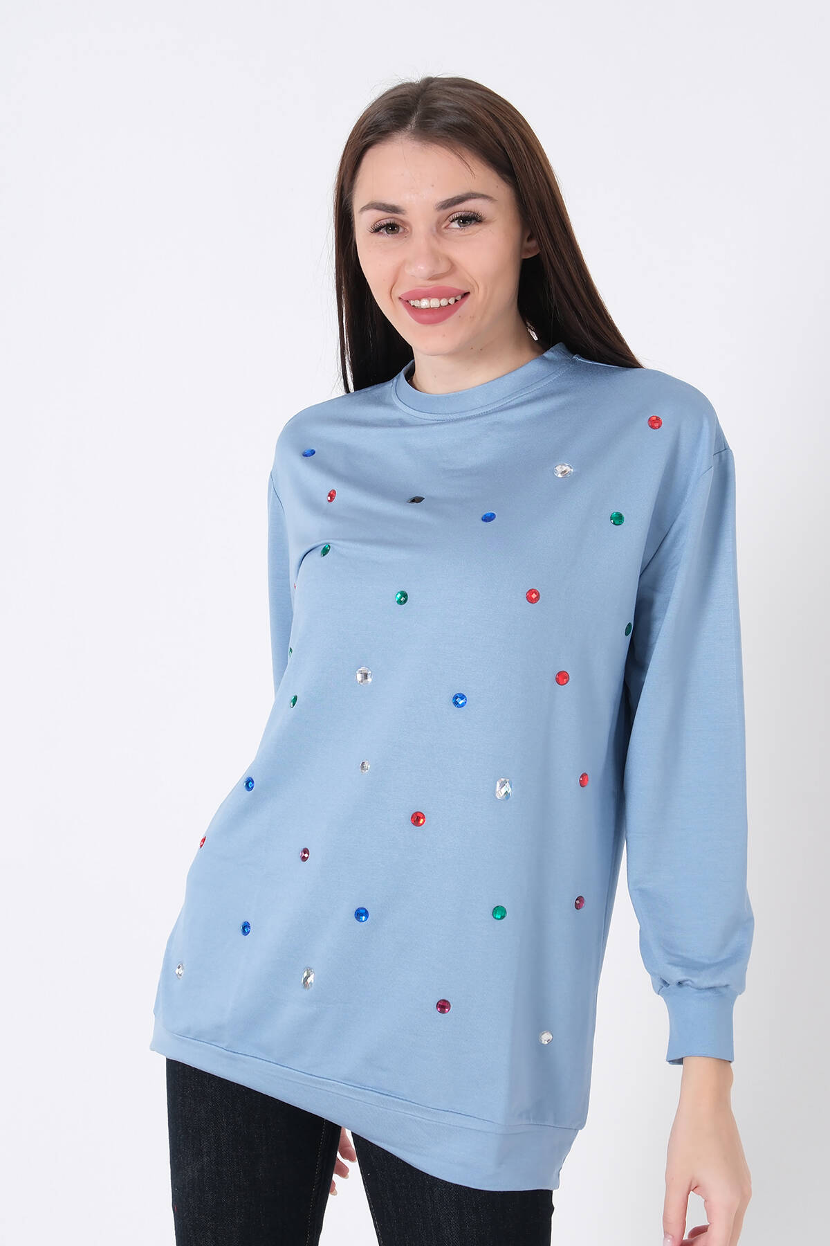 Mavi Taşlı Kadın Sweat 0806197.16 