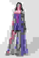 Mor Fırfırlı Tül Şifon Abiye Elbise 0802000.03 Mor