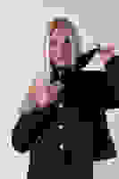 Mor Omuz Fiyonk Detaylı Düğme Kapamalı Kaşe Ceket 41630060.03 Mor