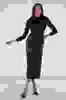 Mor Üzeri Pilise Detaylı Saten Tesettür Abiye Elbise 6502300.03 