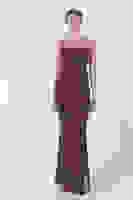 Mürdüm Sırtı Bağlamalı Yırtmaçlı Abiye 4522018.21 Mürdüm