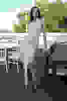 Pudra Kadın Straplez Taş Detaylı Yırtmaçlı Abiye Elbise 0801045.79 Pudra