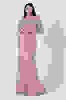 Pudra Kayık Yaka Simli Uzun Kol Abiye 9705266.79 Pudra