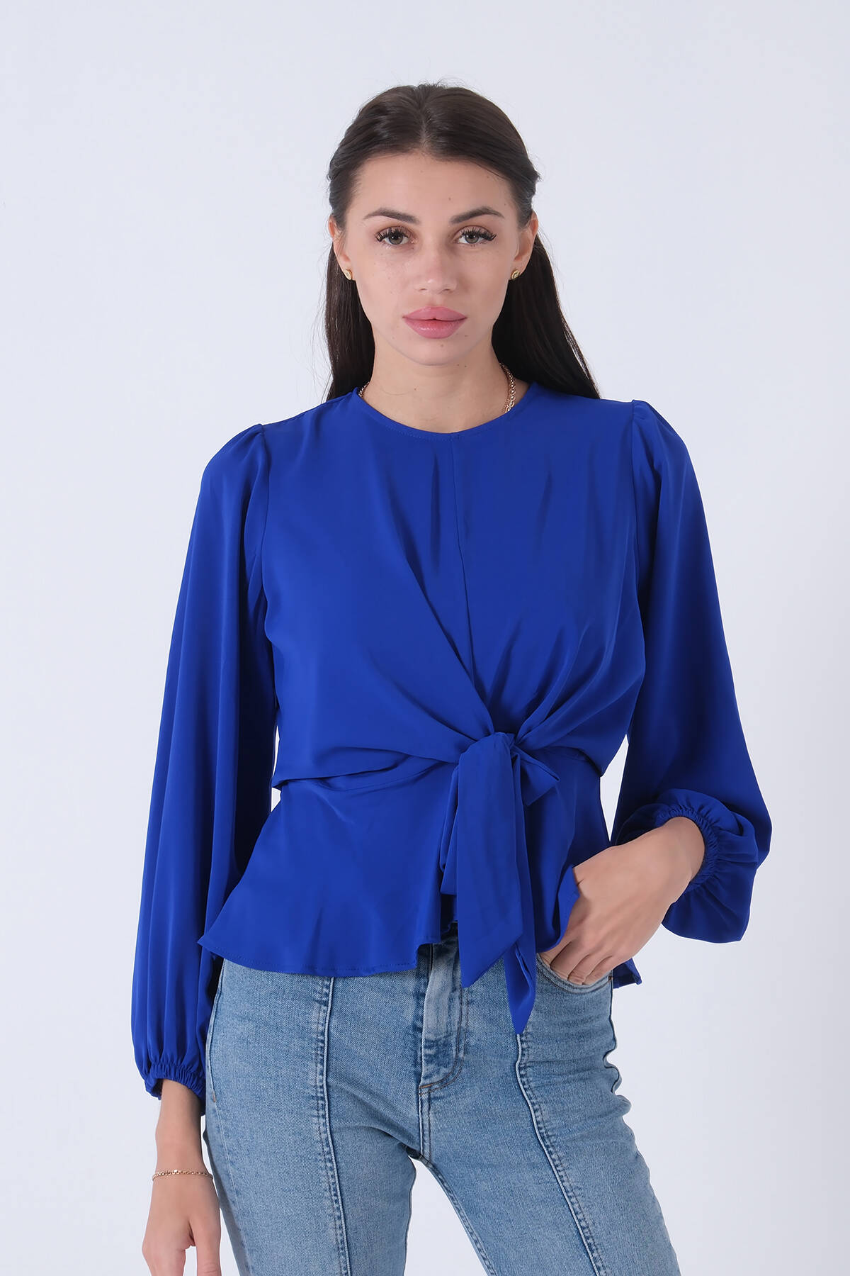 Saks Beli Bağlama Detaylı Bluz 0806546.26 