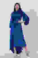 Saks Degaje Saten Balon Kol Tesettür Elbise 5305035.26 