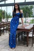 Saks Fiyonk Detaylı Taş İşlemeli Abiye 9705494.26 Saks