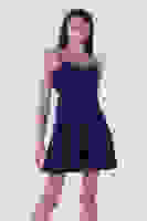 Saks İnce Askılı Sırt Dekolteli V Yaka Kloş Abiye Elbise & Mezuniyet Elbisesi 0104026.26 