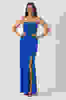 Saks Kadın Straplez Taş Detaylı Yırtmaçlı Abiye Elbise 0801045.26 Saks