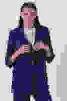 Saks Kolları Düğme Toparlamalı Keten Ceket 01051361.26 