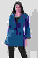 Saks Kolları Volanlı Monoray Saten Ceket 31050689.26 Saks