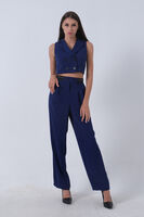 Saks Likralı Krep Kumaş Yelekli Pantolon Takım 0106323.26 