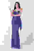 Saks Parıltılı Dökümlü Tül ve Taş Detaylı Abiye 9705332.26 