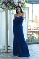 Saks Taş Detaylı Drapeli Straplez Saten Abiye 9705556.26 Saks