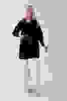 Siyah 2 Torba Cep Kapüşonlu Düğme Kapamalı Bileği Lastikli Peluş Kaban 41630062.01 Siyah