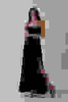 Siyah Askılı Drapeli Uzun Şifon Abiye 08020032.01 Siyah