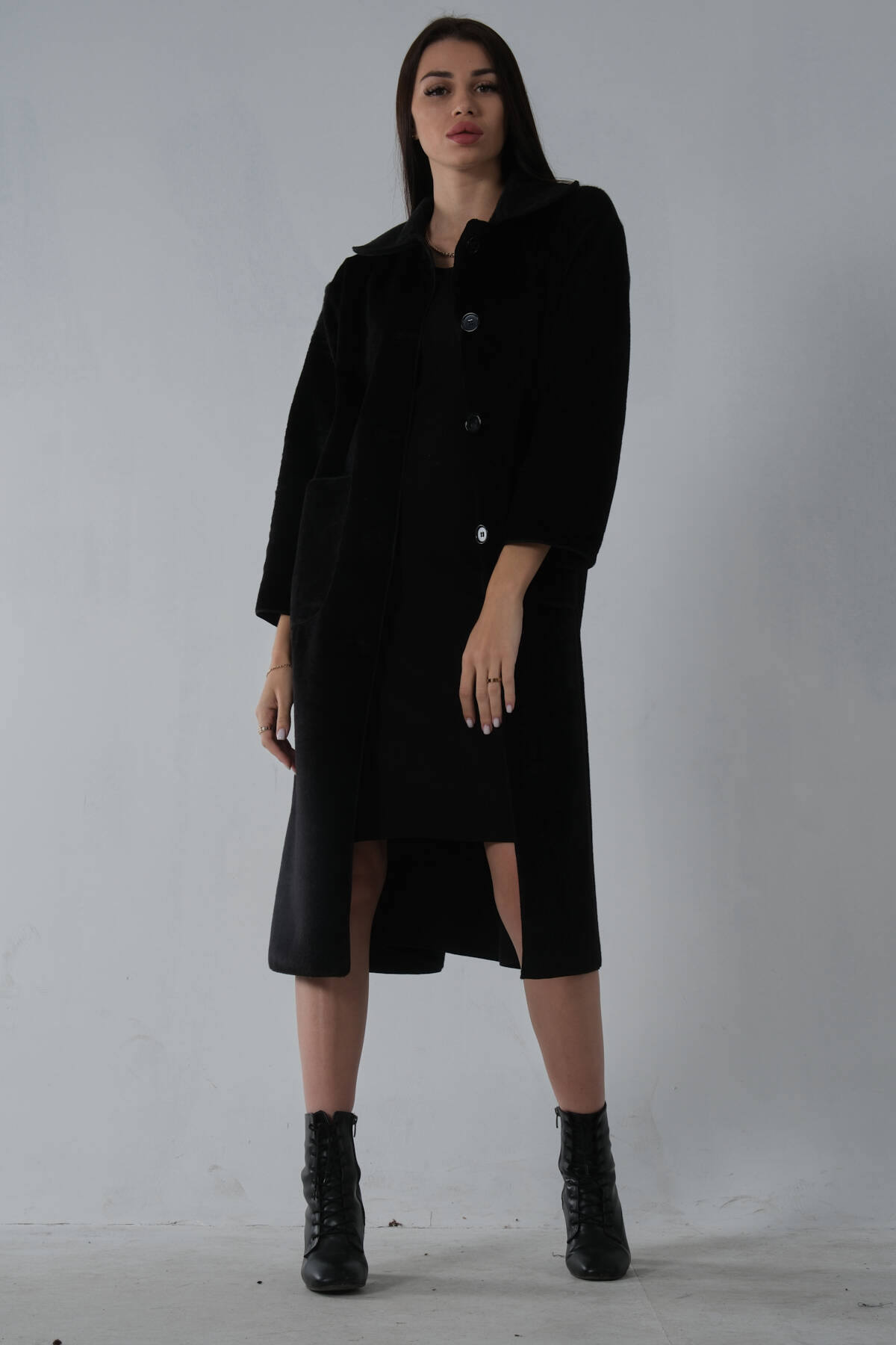 Siyah Bebe Yaka Çift Cepli Kaban 31050686.01 - Ardanewline (1)