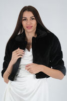Siyah Bebe Yaka Peluş Bolero 0105134.01 