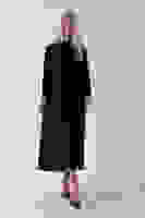 Siyah Belden Bağlamalı Yaka Fırfır Detaylı Düğme Kapamalı Elbise 4571574.01 Siyah