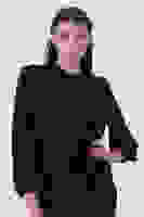 Siyah Beli Bağlama Detaylı Bluz 0806546.01 