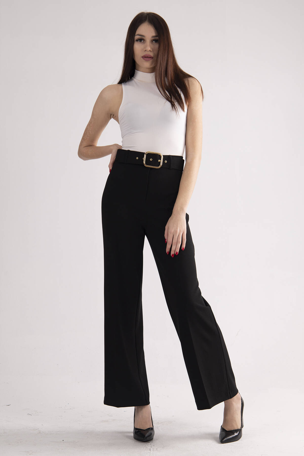 Siyah Bol Paça Pantolon 3974959.01 