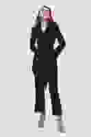 Siyah Crop Pantolon Ceket Üçlü Takım 0106308.01 