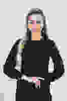 Siyah Dantel Detaylı Şifon Bluz 0806567.01 