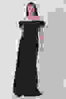 Siyah Drape Detaylı Saten Kumaş Abiye Elbise 9704858.01 