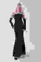 Siyah Drapeli Üzeri Işıltı Nokta Detaylı Kollu Abiye 0802502.01 Siyah