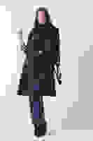 Siyah Ekose Detaylı Düğme ve Kuşaklı Trençkot 0202027.01 