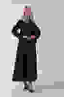 Siyah Fermuar Kapamalı Ceket Üzeri Desenli Etekli Takım 4577259.01 Siyah