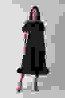 Siyah Göğüs Ve Etek Ucu Çiçek Detaylı Abiye Elbise 9705622.01 Siyah