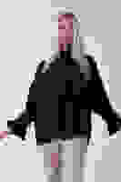 Siyah Göğüs ve Manşeti Büzgü Detaylı Bluz 3972060.01 Siyah